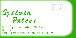 szilvia palcsi business card